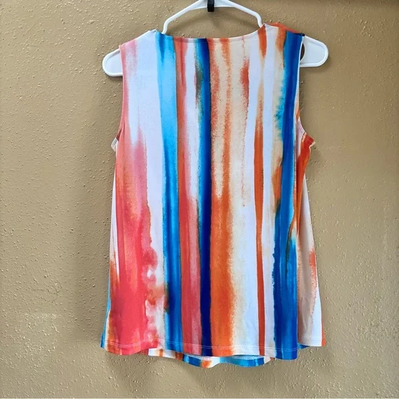 Worthington Orange and Blue Striped Blouse - Picture 4 of 5